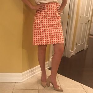 Ann Taylor, Orange geometric print skirt